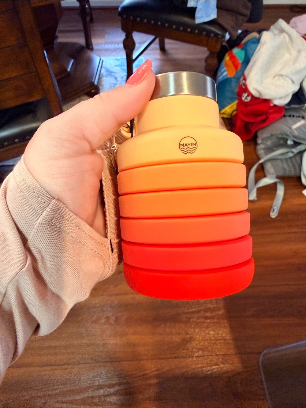 Orange Gradient Collapsible Water Bottle